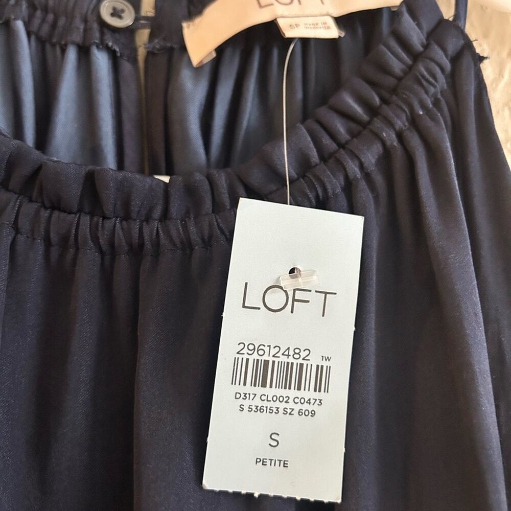 LOFT Colorblock Halter Swing Dress SP gold and navy NEW - Picture 10 of 10